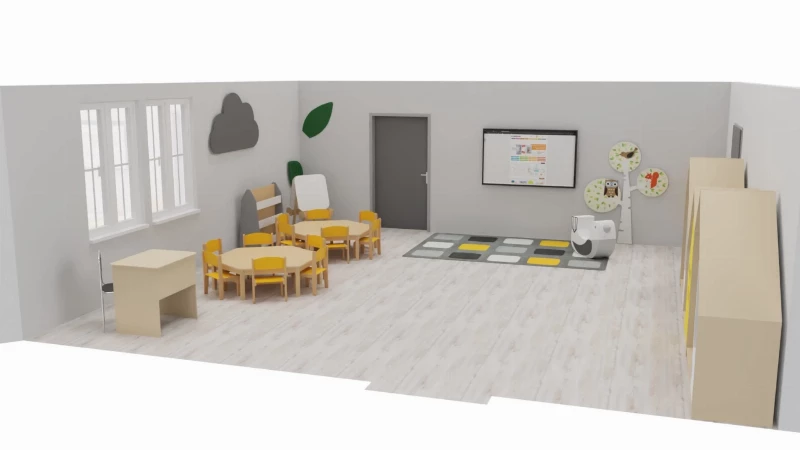 Trieda v materskej škole s domčekmi Quadro